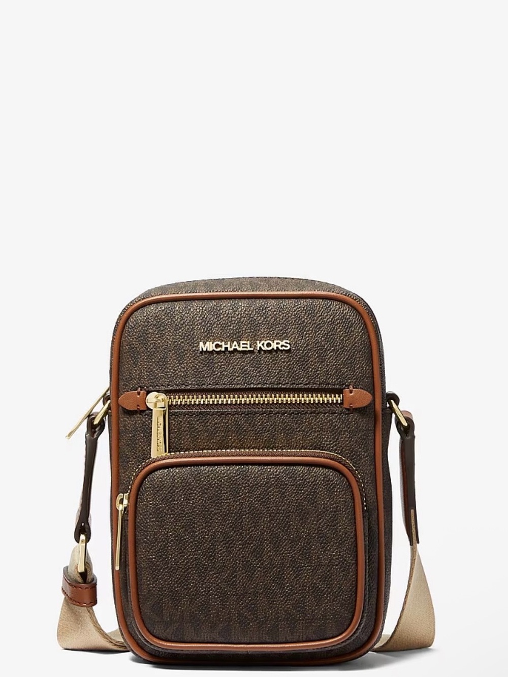 Michael Kors Brown and Tan Crossbody Bag
